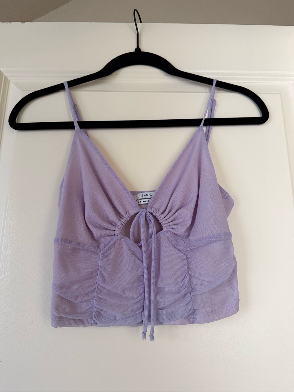 Urban Outfitters Lavender Ruched Tie-Front Cami